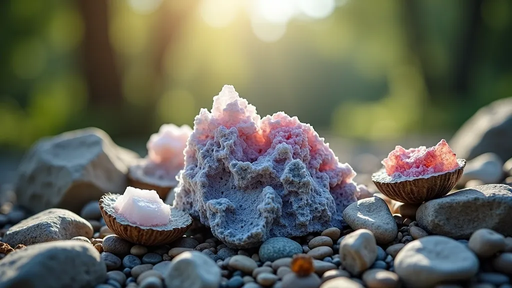 Likėnų mineraliniai šaltiniai su skaidriu vandeniu ir žalumynais