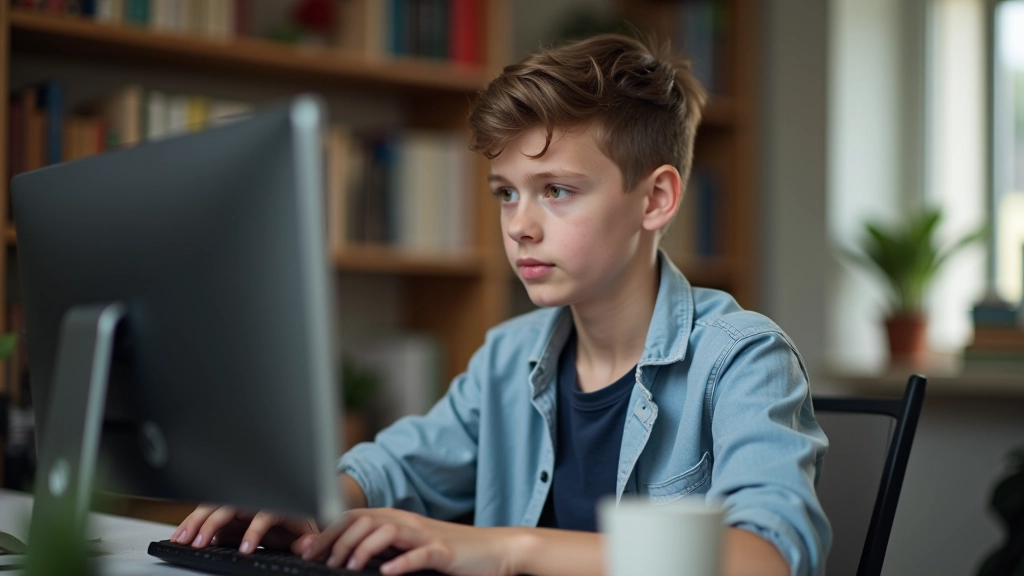 Noor õpilane videokõne ajal, kellele näidatakse privaatsusseadeid ja otsimootorite tracking-parameetreid